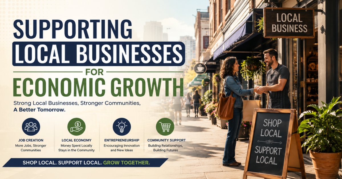A customer supporting a local neighborhood business by shopping at an independent store, symbolizing community support, entrepreneurship, and local economic growth.